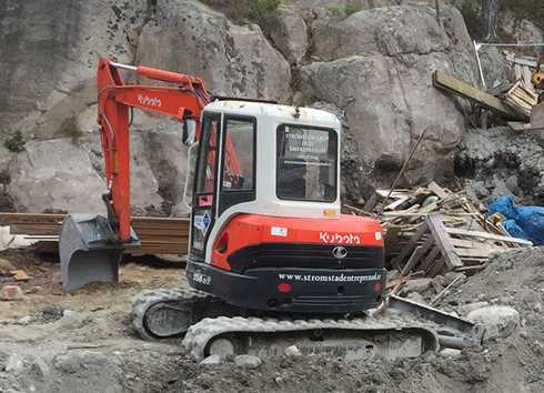 Bandburen grävmaskin Kubota U50-3 stulen i Strömstad